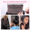 kloiynj Hidden Strap 360 Lace Front Wigs Human Hair 220%