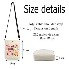 Giraffe Gifts for Women Giraffe Crossbody Bag Gifts for Giraffe Lovers peace love giraffes Cross Body Bucket Bag (241031 Giraffe Crossbody)