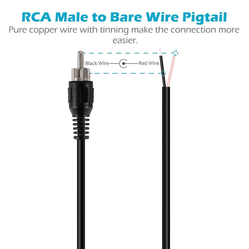 Greluma 2pcs 1.5m RCA Male to Speaker Cable, RCA Male