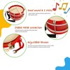 3848 Children's Wooden Marching Drum with Carry Strap and 2
