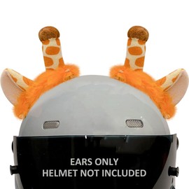 WAYUTO Giraffe Ear Helmet Accessories Self Adhesive Fun Plush Helmet Cover Retrofit Decor for Snowboarding Skiing Motorcycle Scooter Biking Cycling Skating Helmet Kid & Adult Helmet not Included