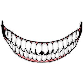 1 Pcs Helmet Decorative Decals - Smile Teeth Car Stickers - Helmet Stickers DIY Decorate Car and Decals - Motorcycle Self Adhesive Shark Teeth Sticker Bumper Stickers, Decals and Magnets