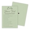 30 Pcs Minimalist Green Baby Shower Game Cards With Answer