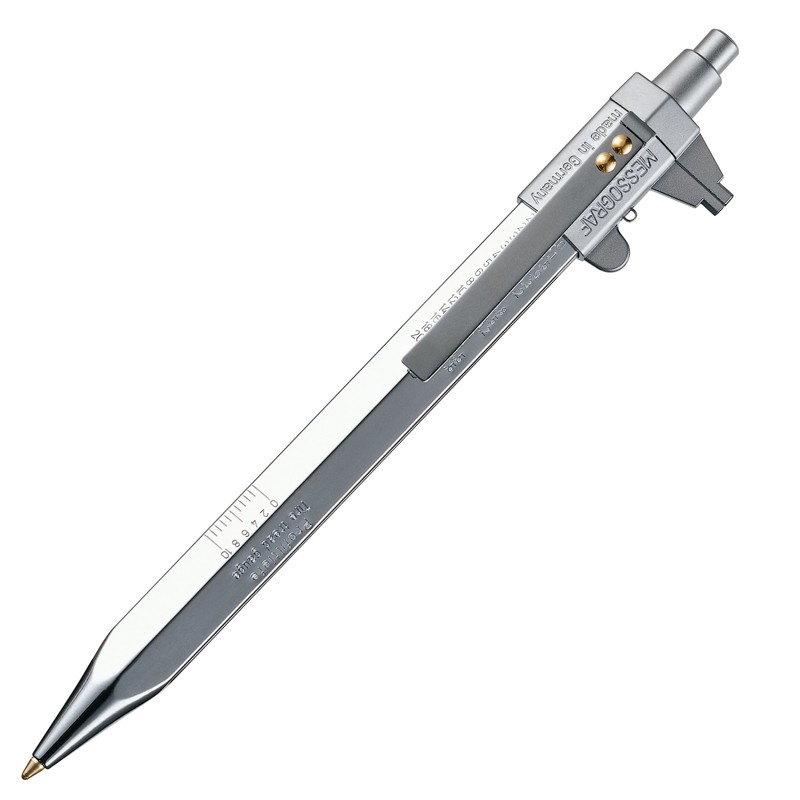 Cleo Messograph Retractable Ballpoint Pen, Blue Refill and Caliper Chrome-Plated