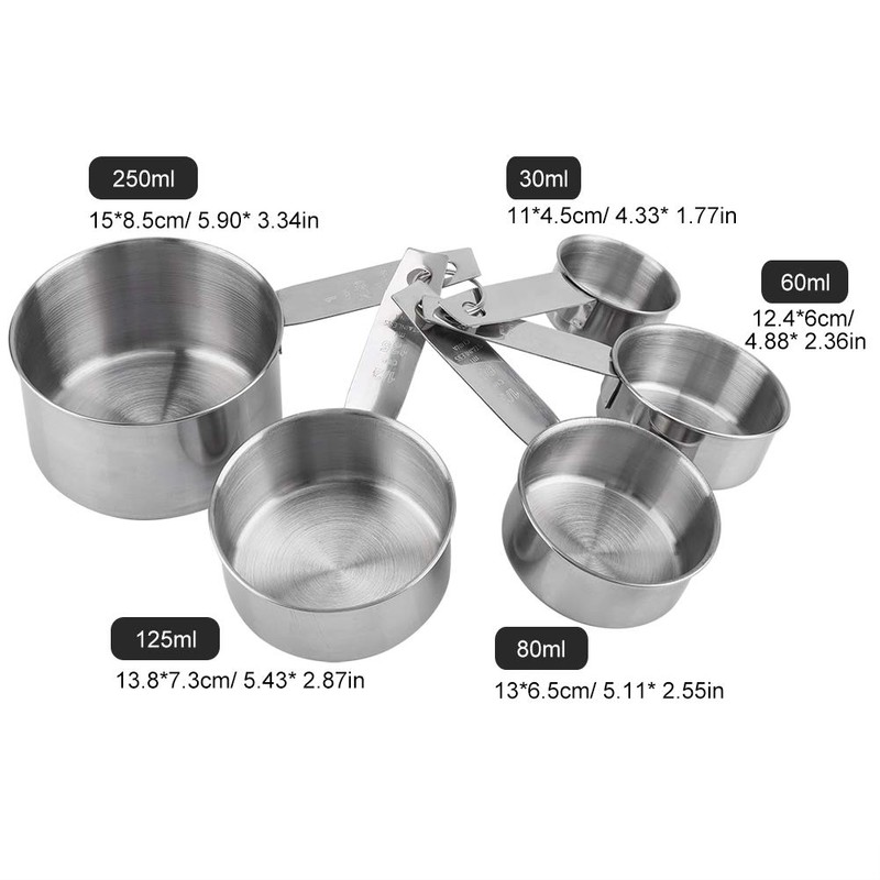 Measuring Cups and Spoons Set 5 Pcs, Stainless Steel Measuring