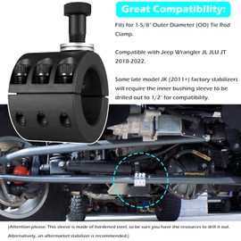 Steering Stabilizer Tie Rod Clamp (1-5/8" OD tube) 4050-63 Fits for Jeep Wrangler JL JLU JT