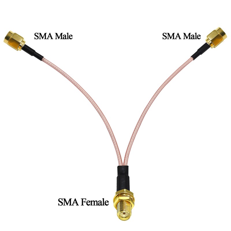 TUOLNK SMA Female to Dual Male Coaxial Cable SMA Splitter