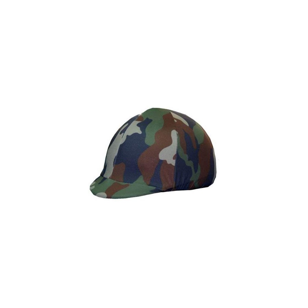Equestrian Riding Helmet Cover - Green Camouflage