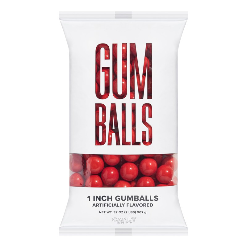 Candy Envy - Red 1 Inch Gumballs - 2lb Bag