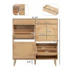 Rattan Front Shoe Cabinet 2 Drawers 4 Flip Compartments 105*24*110cm