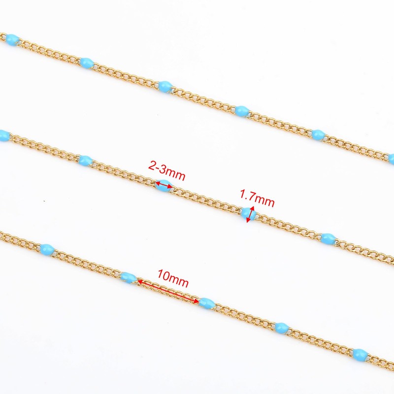 YOUBEIYEE - Cadena fina de acero inoxidable chapada en oro