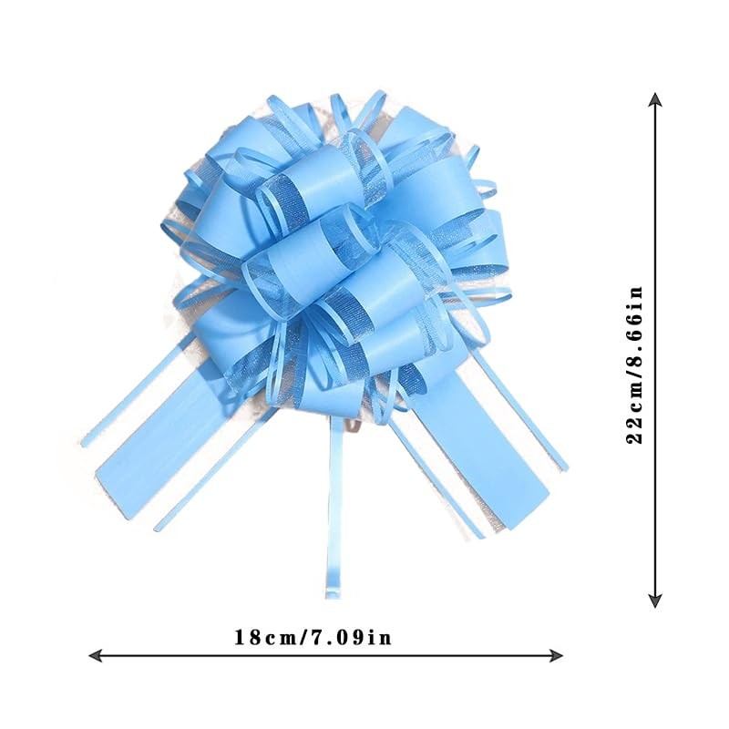 6 PCS Blue Pull Bows for Gift Wrapping 6″ Wrap