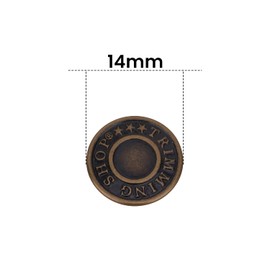 Trimming Shop Jeans Button Hammer on 14mm Brass Tack Fasteners with Aluminium Back Pin for Clothing Repair, Jeans, Denims, Skirts, Jackets (Bronze, 10pcs)