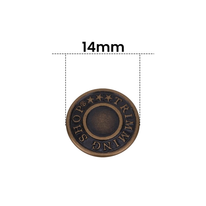 Trimming Shop Jeans Button Hammer on 14mm Brass Tack Fasteners