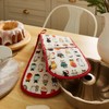 Kitchen Textiles Christmas Cats Waiting Recycled Cotton Double Oven Glove