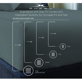 SHEEX Arctic Aire Max Sheet Set with 2 Pillowcases, 100% Tencel with CoolX Technology, Silver, Queen