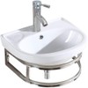 Kelendle 16" Small Ceramic Sink with Faucet and Bracket Wall