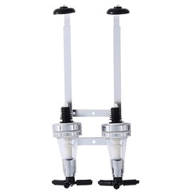Double Head Dispenser Bottle Holder, Wall Mounted Bottle Holder, Bar Wall Mounted Dispenser Spirits, Aluminium Bottle Holder Doser, Suitable for Families, Bar, Bartender Lovers (2 Heads)