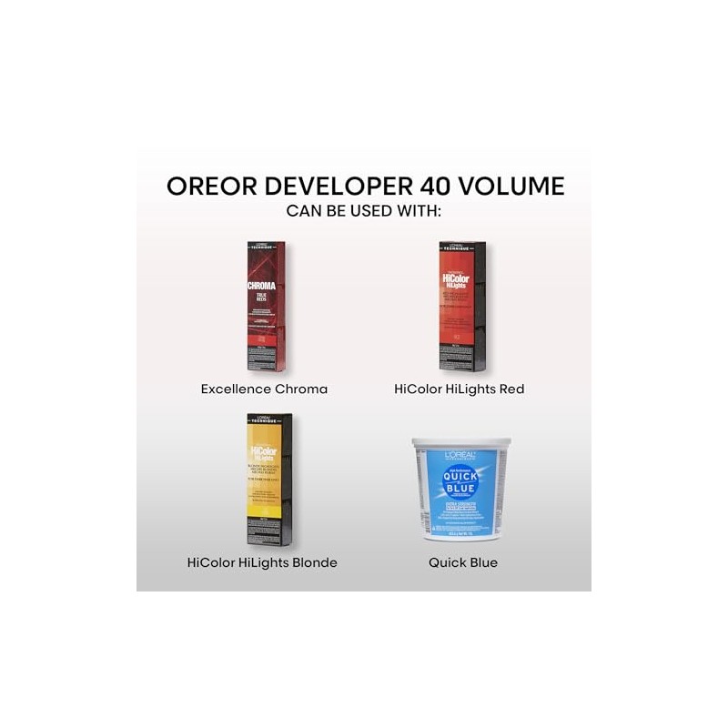 L'Oreal Technique Oreor 40 Volume Developer - Hair Color Developer,