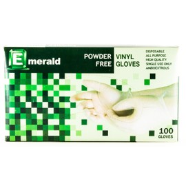 Emerald Shannon Powder-Free Vinyl Gloves – 4 Mil - Box of 100 (X-Large)