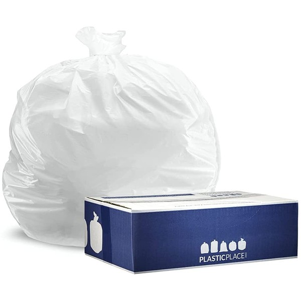 Plasticplace - WHT14HVY 12-16 Gallon Trash Bags │ 1.0 Mil