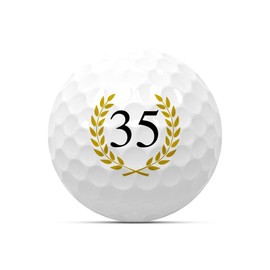 Golf Balls "35" for Birthdays, Set of 3, Golf Gift, Golf Birthday Gift, Gift Idea, Anniversary, Happy Birthday, 18 20 22 25 30 33 40 44 45 50 55 60 65 66 70 75 77 80 85 88 90 (35)