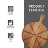 Dexas Acacia Wood Pizza Cutting Board, 14-Inch Round Paddle Board