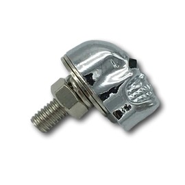 Set of 2 Screw Skull with Black Eyes Number Plate for Motorcycle Car and Custom