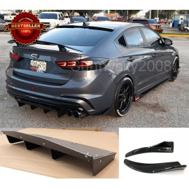 SDeelCase 3 Pcs Rear Bumper Winglet Splitter Spoiler Diffuser Fin Fit 17-20 Elantra Sport