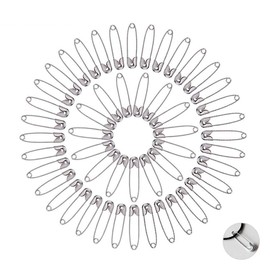 YOUOWO Safety Pins Silver 24mm Stainless Steel 300pcs Set Lock Needles Safety Pins Office Safety Pins Office Supplies Sewing Craft Handmade Knitting Tools Armband Stops Duvet Cover Stops Lock Needles