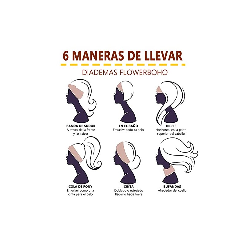 6 diademas anchas BAGOTT en 6 colores con material reversible