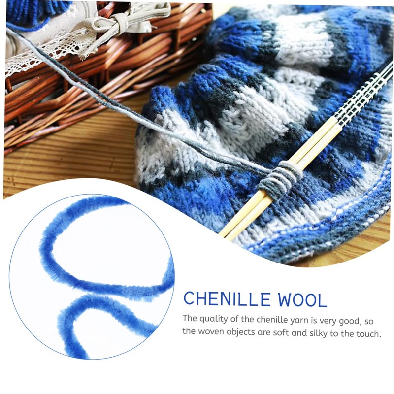 DOITOOL 4pcs Chenille Wool Yarn Soft Hand-Knitted Material for Crafting