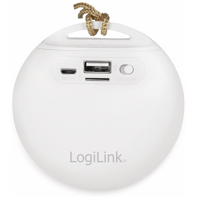 LogiLink SP0055 Round Compact Wireless Speaker with USB and Micro