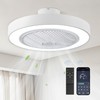 LEDIARY 22in Enclosed Ceiling Fan with Light and Remote, White