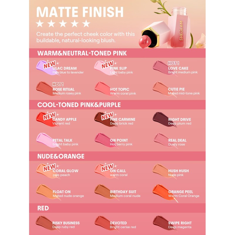 SHEGLAM Color Bloom Liquid Blush-Fine Carmine