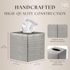 Monarch Abode Hand Hammered Tissue Box Cover Square, Pewter Tissue