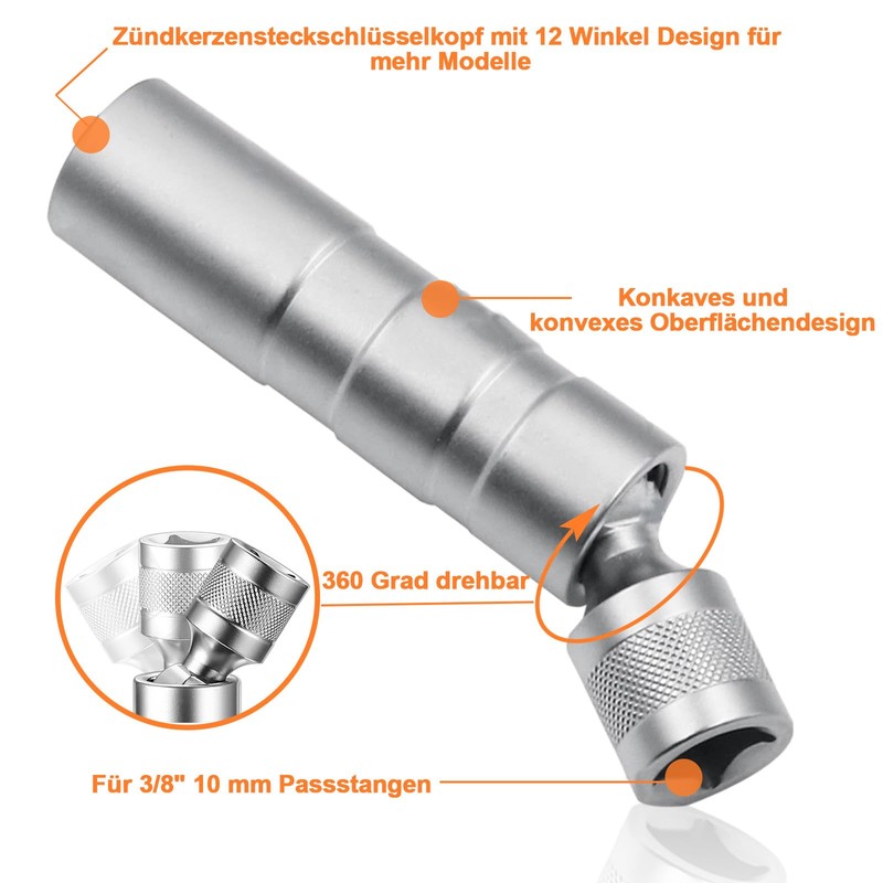 Finkow Spark Plug Wrench, Pack of 2, 14 mm and