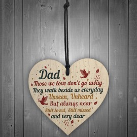 RED OCEAN DAD Memorial Plaques Wooden Heart Christmas Tree Bauble Ornament Decoration Sign Gift
