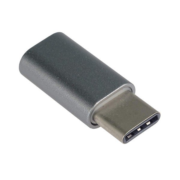 PremiumCord Adaptor USB 3.1 Male C / Male to USB 2.0 Micro-B Female Metal Grey