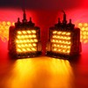 Partsam Double Face Square LED Fender Pedestal Lights Amber/Red 52