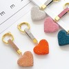 Keychains Rhinestone Heart Shape Glitter Crystal Key Rings Leather Bag