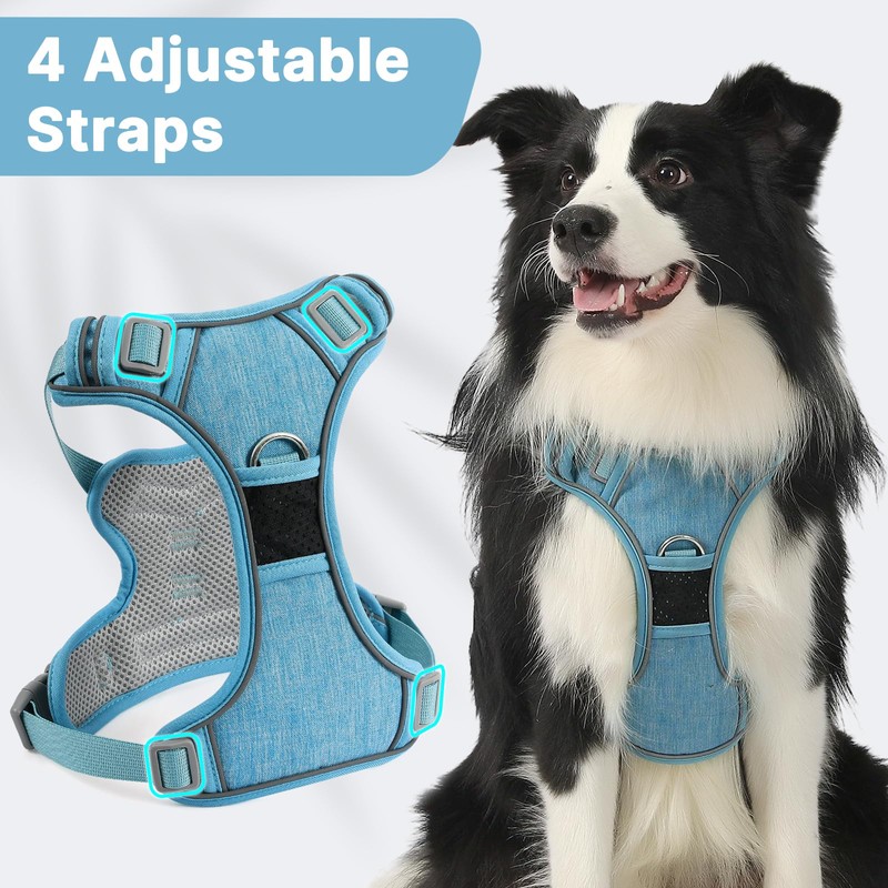 Belababy Medium Dog Harness, Anti Pull Dog Harness with Soft