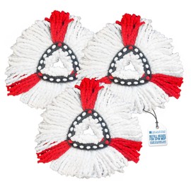 Spin Mop Heads - Compatible with Vileda Mop Head Replacement - Super Absorbent, Fast Drying Triangular Design Floor Pads for Multi-Surface Cleaning - Pack of 3