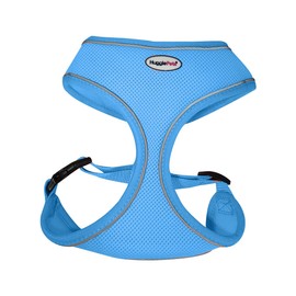 HugglePets Adjustable Waterproof Air Mesh Dog Harness - Blue (Medium 44-57 cm) Strong & Secure Lightweight & Breathable Harness for Medium Dogs with Reflective Lining.
