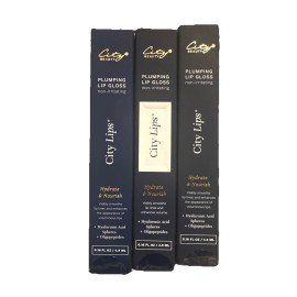 City Lips Set Of 3 City Lips Plumping Lip Gloss. Colors: Clear, Tokyo Kiss & Coral Sunrise