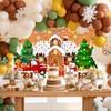 Mocsicka Gingerbread Christmas Backdrop Brown Gingerbread House Party Decorations Banner