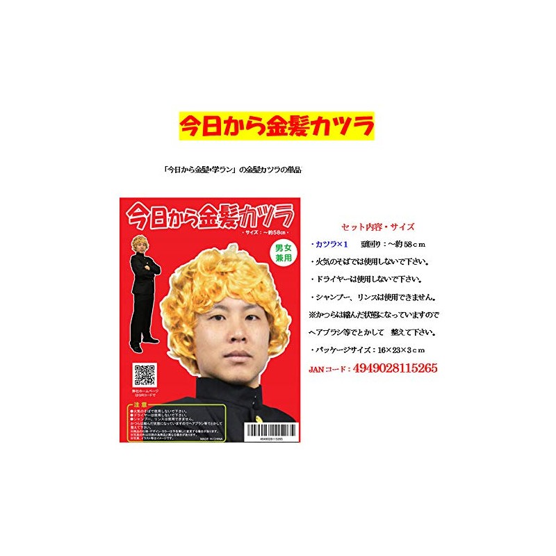 Play Avenue Today Blonde Wig, Head Circumference Approx. 22.8 inches
