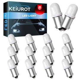 Keiurot GE44 Bulb 47 755 756 1893 1895 1847 Bulb BA9S DC AC 6.3V 6V Bayonet Led Bulb Nonpolarity for Pinball Led Bulbs Pinball Machine Light Bulb Lamp Red Pack of 15