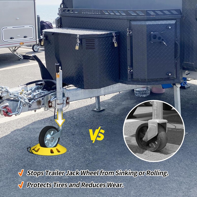 OULEME Trailer Jack Wheel Dock, Tongue Jack Wheel Chock for