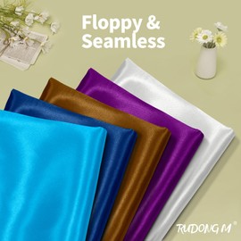 RUDONG M Aqua Blue Satin Fabric by The Yard, 3 Yard x 60 Inch Wide Silky Charmeuse Satin Fabric, Soft Satin Fabric for Wedding Decorations, Bridal Dress, Sewing, Accessories, DIY Crafts